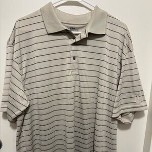 PGA Tour Men's Polo Shirt in Gray and Black Stripes